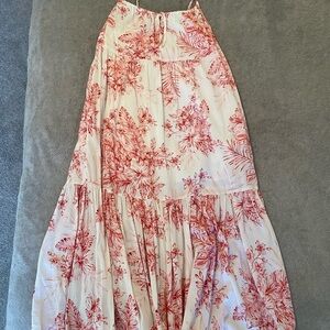 Old Navy Red Floral Maxi Skirt